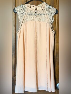 Altar'd State Peach Crochet Detail Top